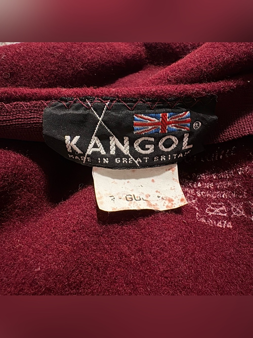 Vintage Kangol Wool Spitfire Beret Cap Made In Great Britain Maroon - Picture 6 of 7